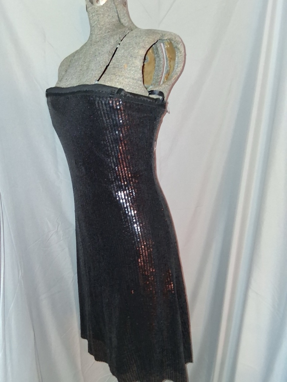 Arielle Black Strapless Sequin Mini Dress Size Large Formal - Picture 6 of 8